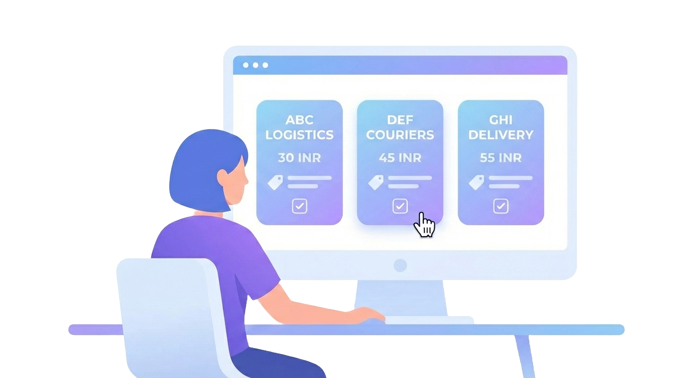 Step 2: Compare courier rates from Delhivery, Ekart, etc.